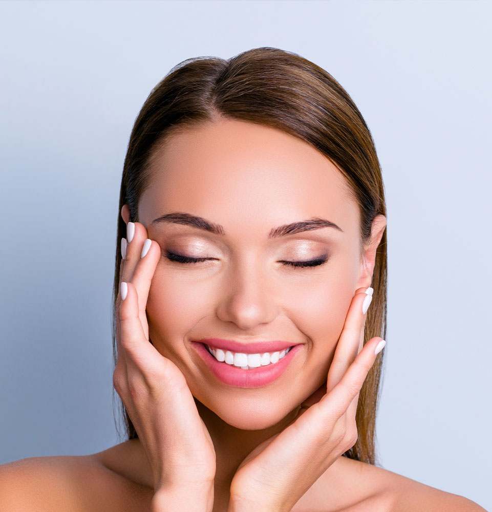 Patient smiling after botox treatment