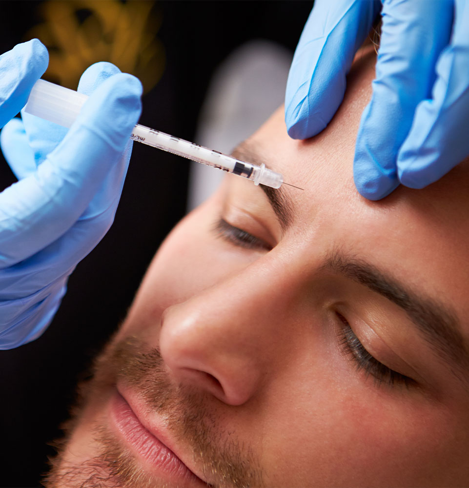 man getting botox