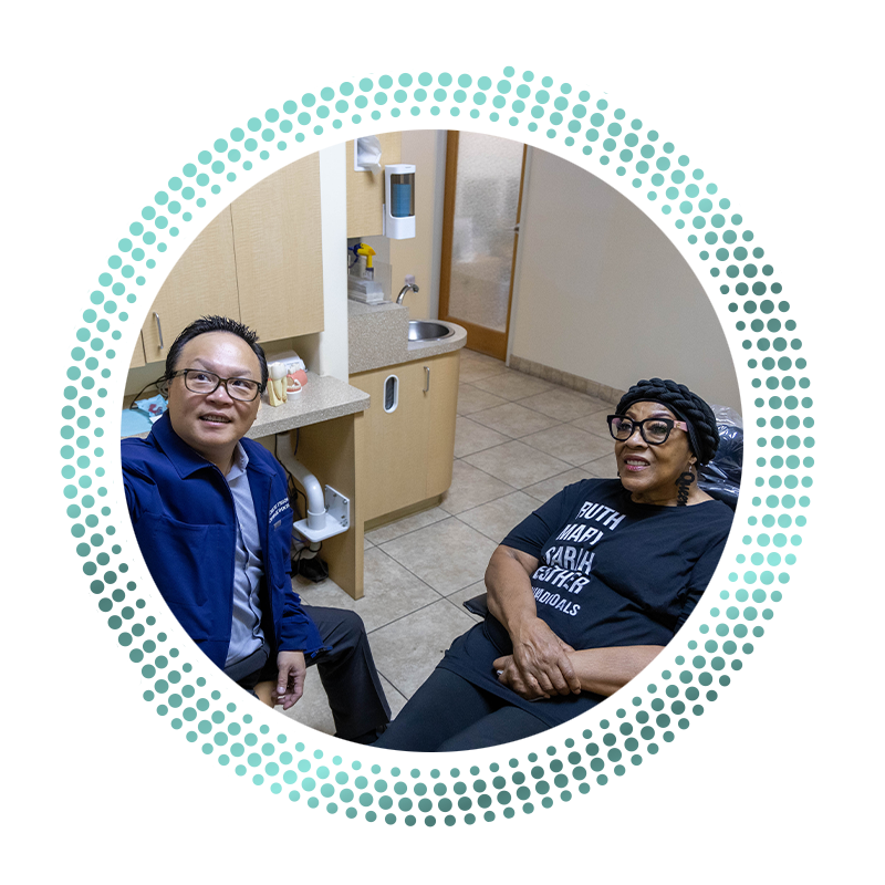 Dr. Truong talking to patient about their patient