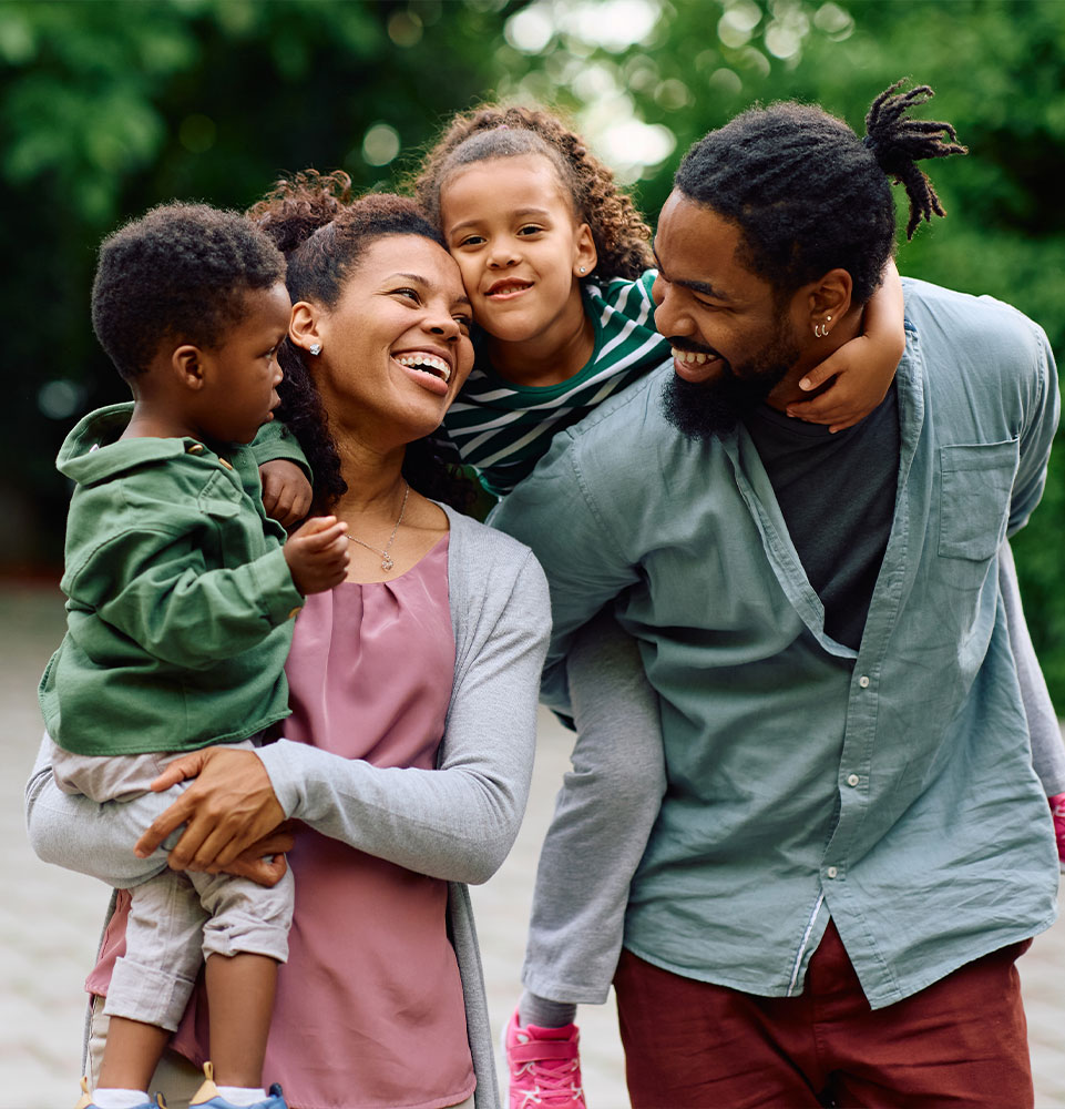 family laughing together