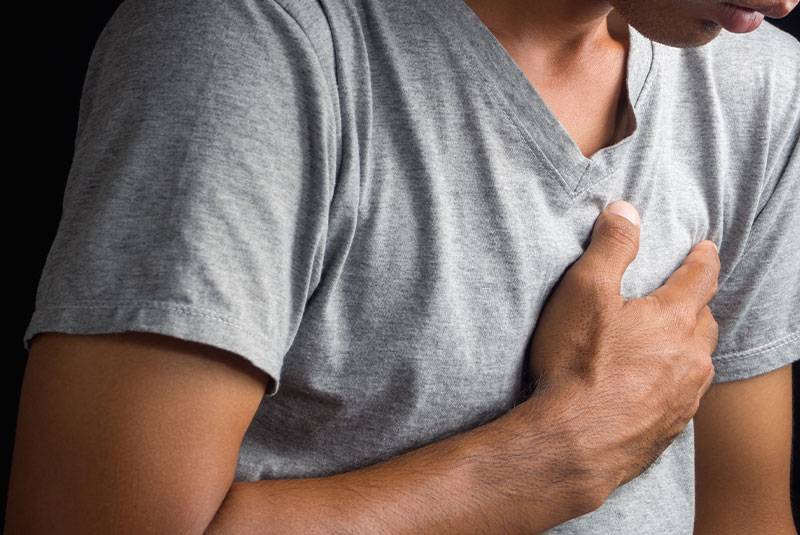 man having heart attack