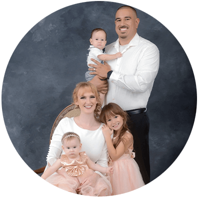 Team member with her family